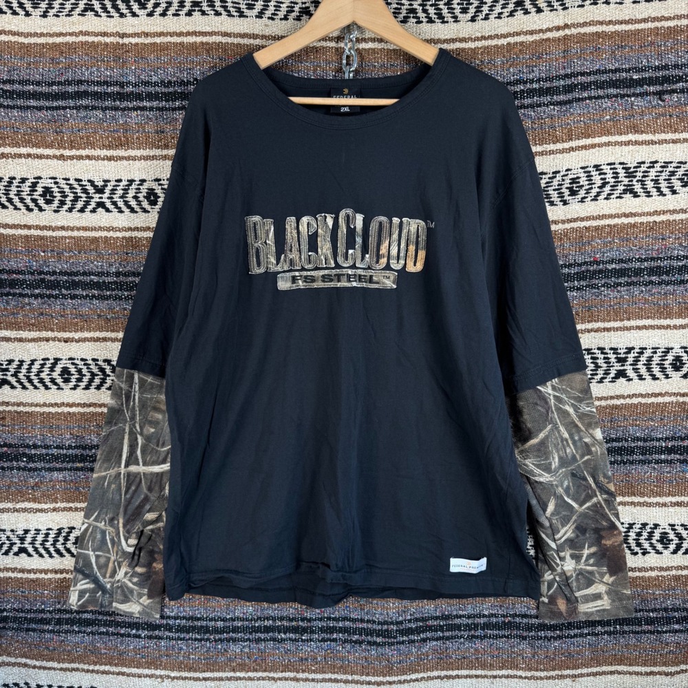 Federal Premium Ammunition Black Cloud FS Steel Camo Layered Shirt Men 2XL Black